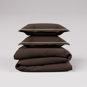 CONFINE Set Copripiumino - Fondente